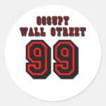 Football style: Occupy Wall Street - 99 Round Stickers