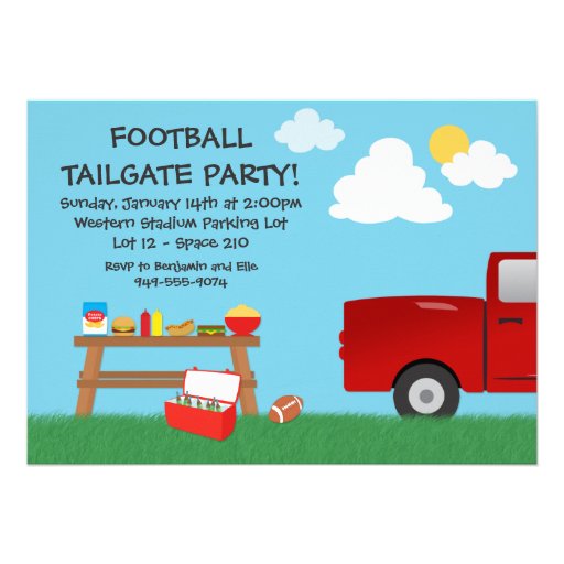 Football Tailgate Party Invitation 5" X 7" Invitation Card Zazzle