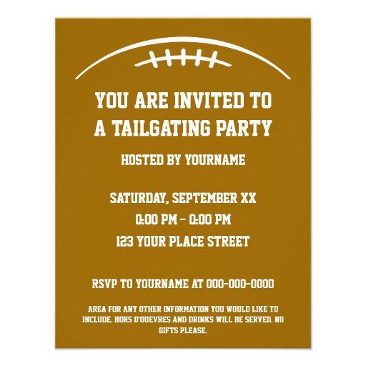 Football Tailgating Party Invitation