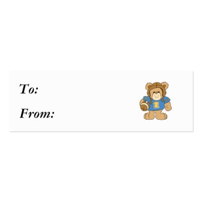 Football Teddy Bear Design Business Card by doonidesigns