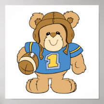 Football Teddy Bear Design Posters