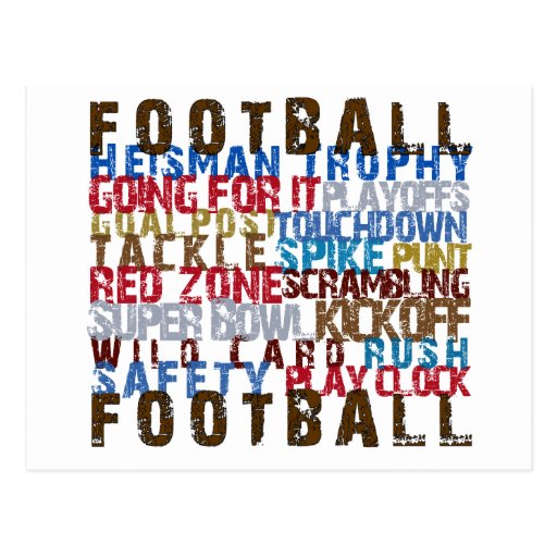 FOOTBALL TERMS POSTCARD Zazzle