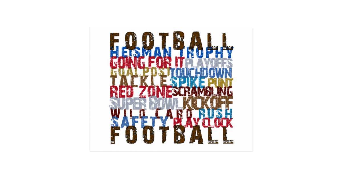FOOTBALL TERMS POSTCARD Zazzle