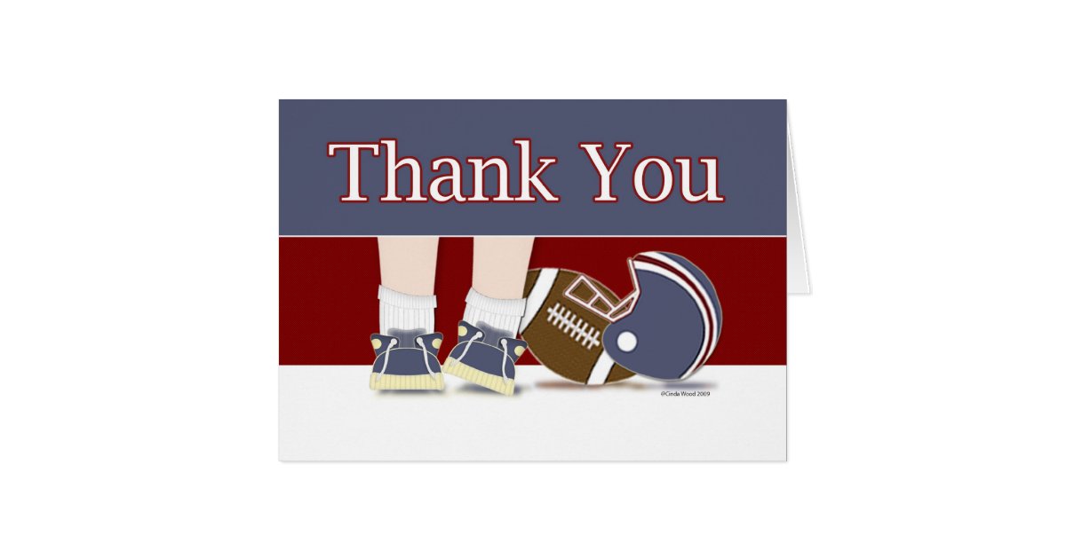 Football Thank You Card Template | Zazzle