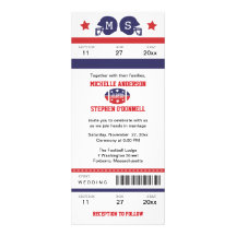 Football Ticket Wedding Invitation