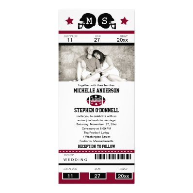 Football Ticket Wedding Invitation
