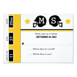 Football Ticket Wedding RSVP 3.5x5 Paper Invitation Card
