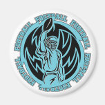 Football Tribal Light Blue Logo Refrigerator Magnet