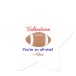 Football valentine sticker - personalized