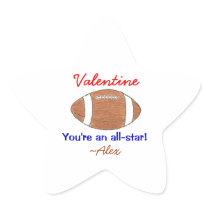 Football valentine sticker - personalized