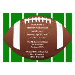 Football With Green Football Field Birthday Party Invitation