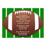 Football With Green Football Field Birthday Party Invitation