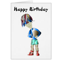 Footballer Art Birthday Greeting Card