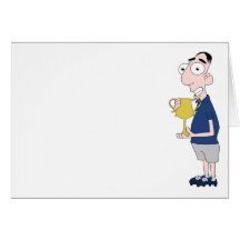 Footballer holding trophy cards