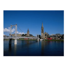 Footbridge and Ness River, Inverness, U.K. Postcard