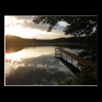 Footbridge in the evening Postcard postcards