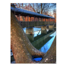 Footbridge Reflection Postcard