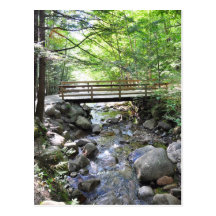 Footbridge Smooth Rocks In A Stream Postcard