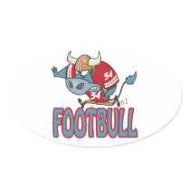 Footbull funny football bull cartoon sticker