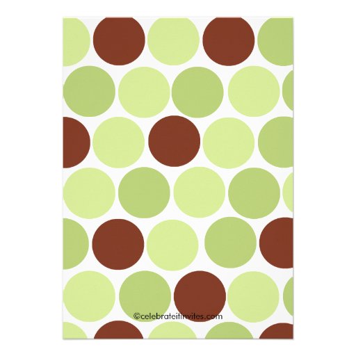 Footprint Baby Shower Invitation Green Polka Dots