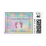 Footprint baby shower stamps
