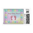 Footprint baby shower stamps