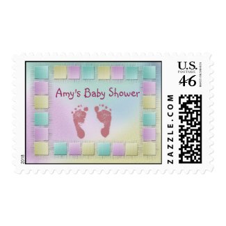 Footprint baby shower stamps stamp