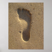 Footprint in beach sand