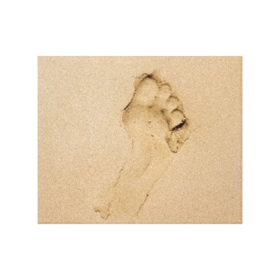Footprint on the Beach canvas prints