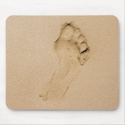 Footprint on the Beach mousepads