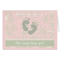 Footprints Baby Girl Cards