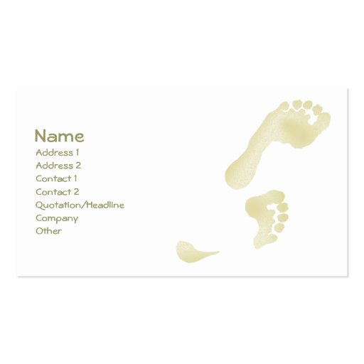 Footprints Business Cards (front side)