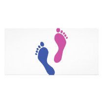 footprints colored photo card template