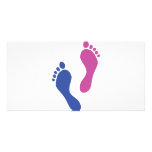 footprints colored photo card template