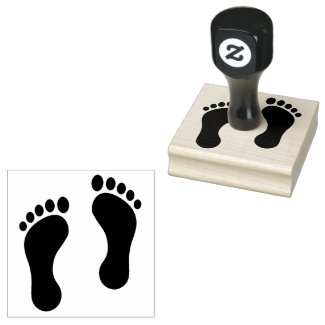 Footprints Design Wooden Stamp