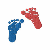 Footprints embroidered shirts