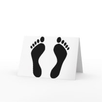 footprints feet greeting card