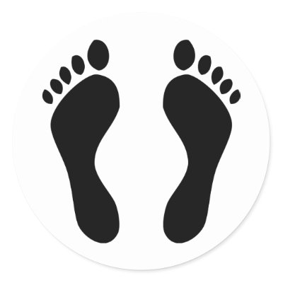 footprints feet stickers