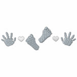Footprints/ Handprints Embroidered Hooded Sweatshirt