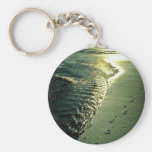 Footprints In Sand, Piha, North Island Key Chain