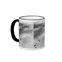 Footprints in Snow mugs