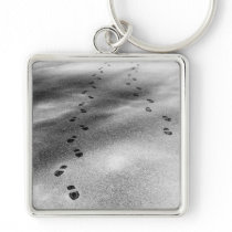 Footprints in Snow keychains