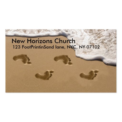 Footprints in the Sand- Christian Business Card (front side)