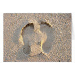 Footprints in the sand greeting cards