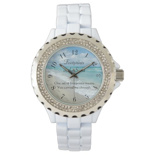 Footprints in the Sand Inspirational Wristwatch
