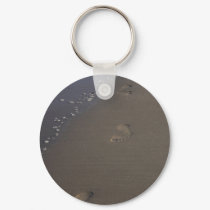 Footprints in the sand keychains