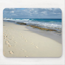 footprints in the sand mousepad