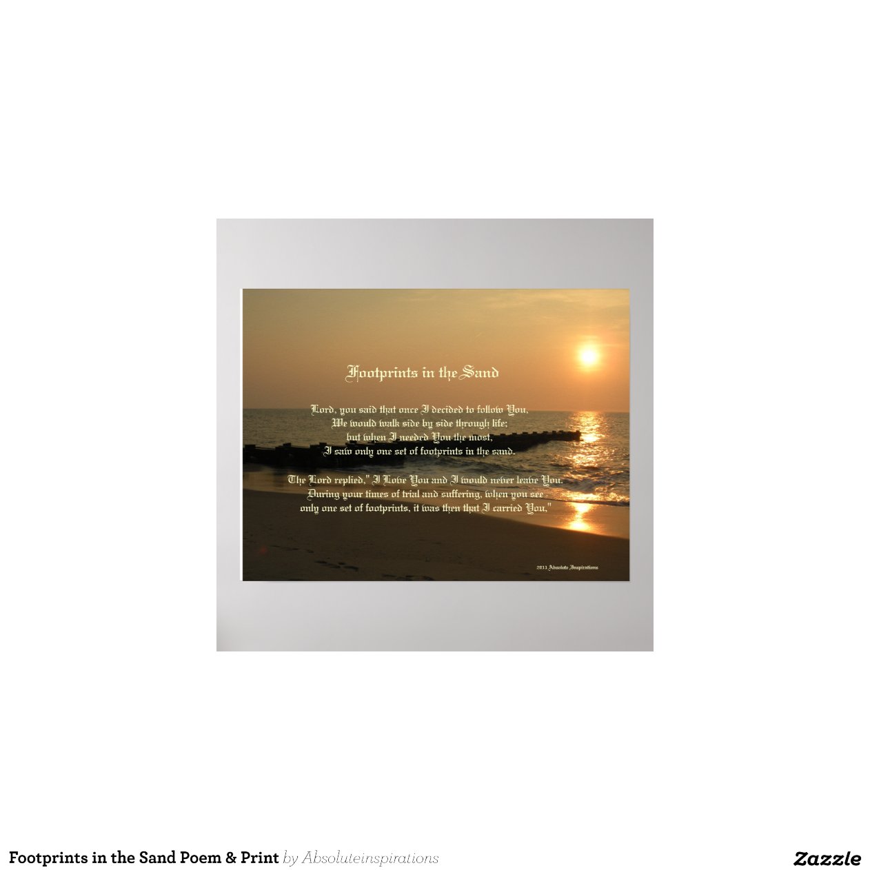 Footprints in the Sand Poem & Print | Zazzle