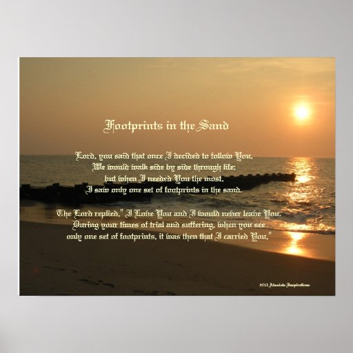 Footprints in the Sand Poem & Print | Zazzle