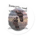 Footprints in the Sand... Round Sticker